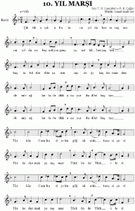 Onuncu Yıl Marşı Flüt ve Melodika Notaları